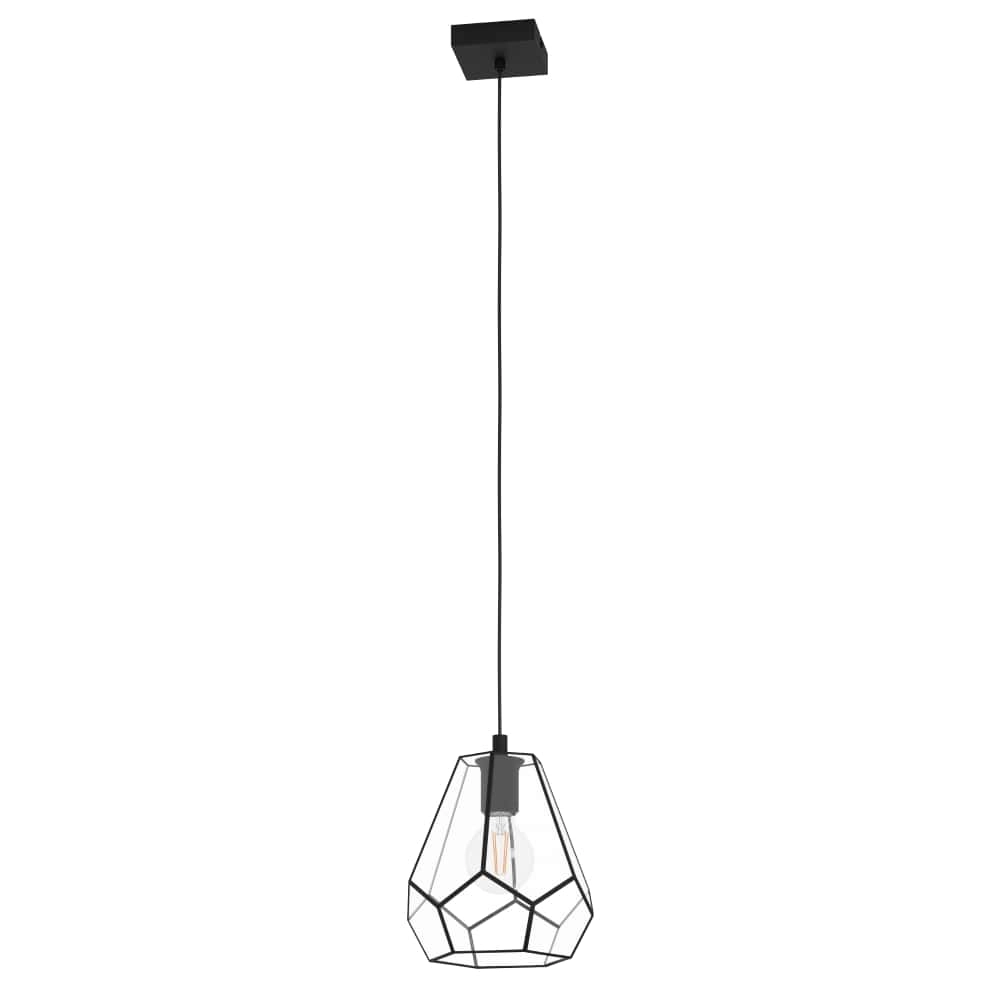 Hanglamp Mardyke zwart met glas Hanglamp Mardyke zwart met glas