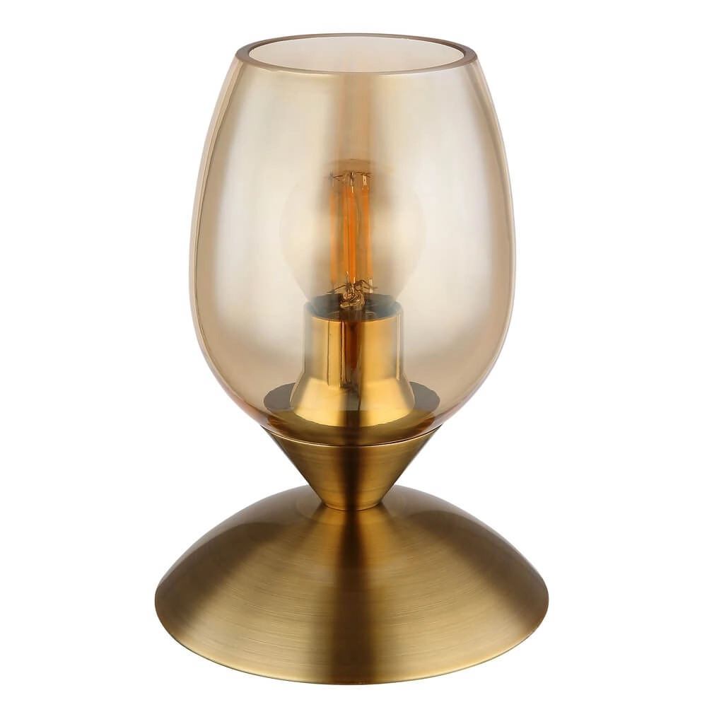 Tafellamp Kuwaita goud met amber glas Globo 9007371449989