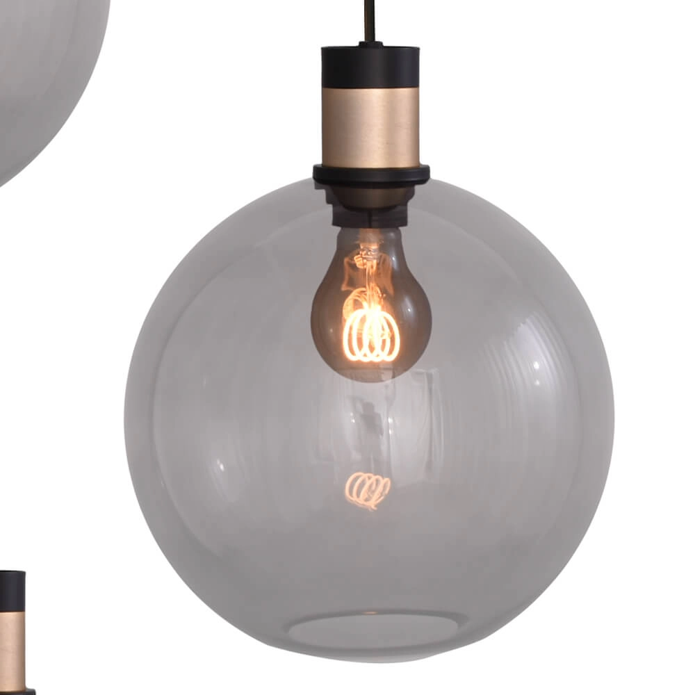 Vide hanglamp Lazise 2 3x Ø 25cm goud met zwart Masterlight 8718121303840