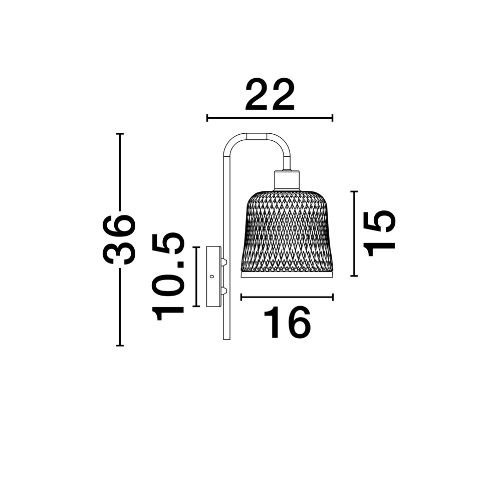 Wandlamp Intra zwart met bamboe kapje Lyora 5212017454812