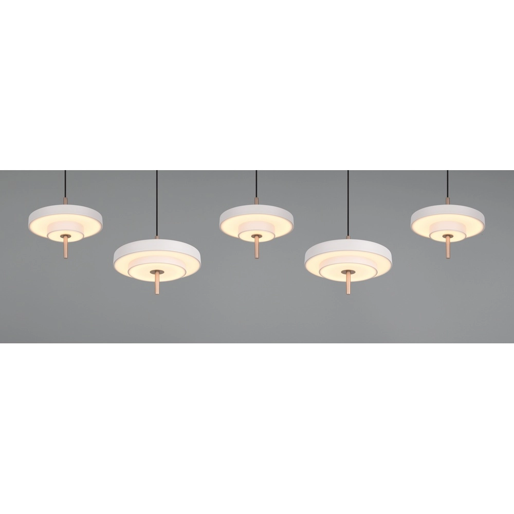 5-lichts hanglamp Keaton wit Trio 4017807655544