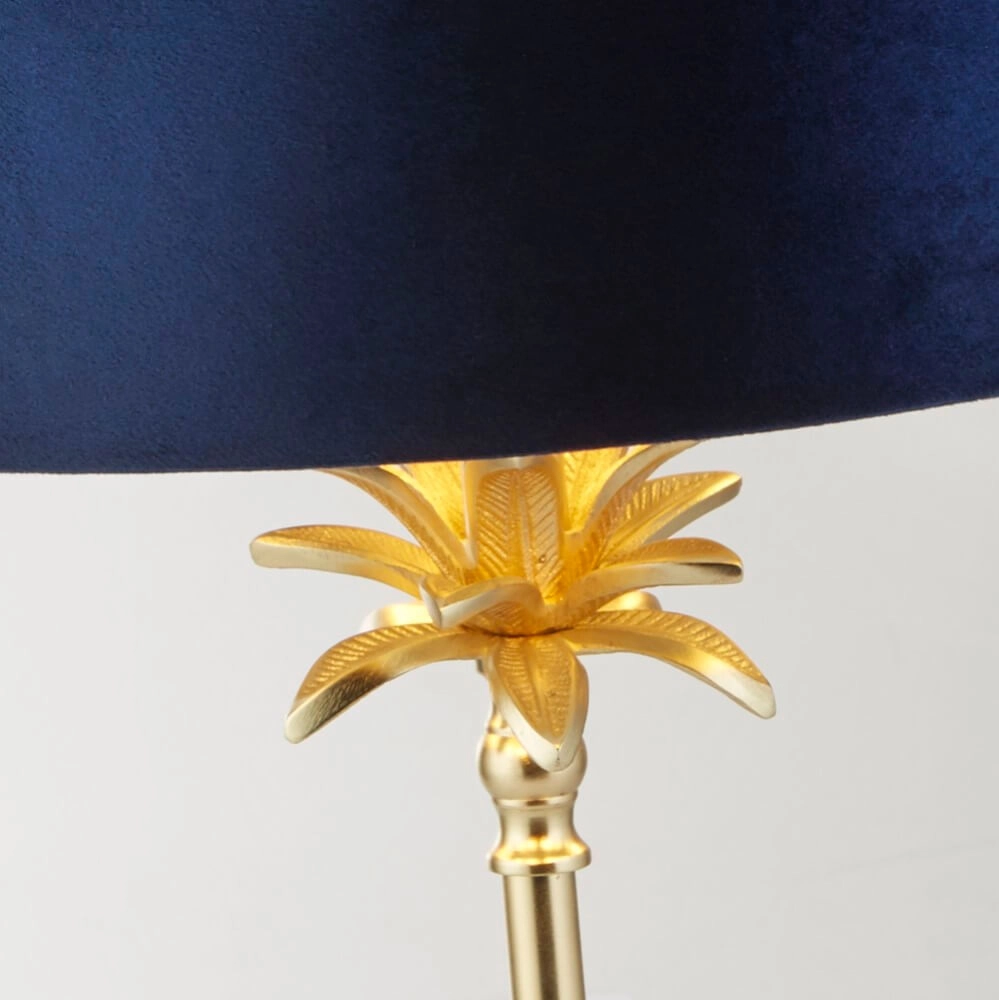 Tafellamp Palm goud met donkerblauw Searchlight 5053423257570