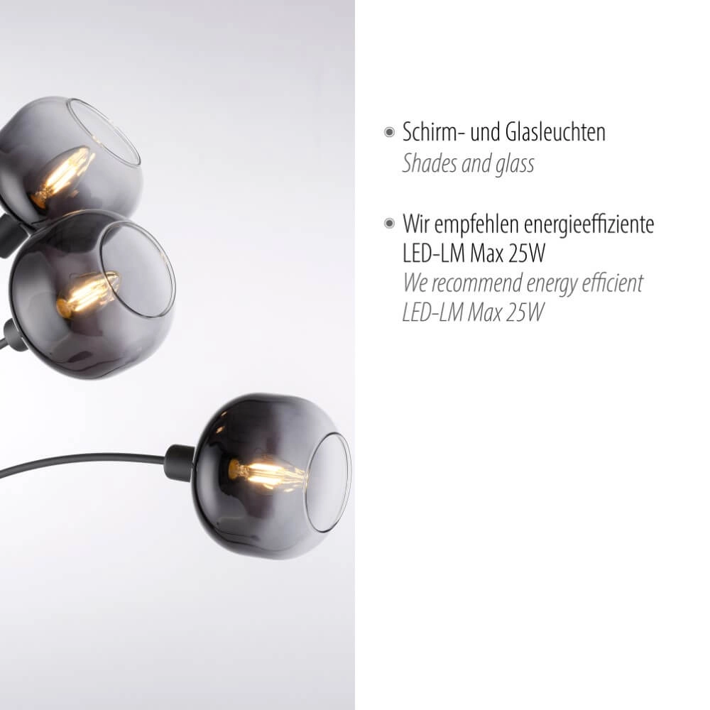 Zwarte vloerlamp Zea 3-lichts Just Light 4043689993764