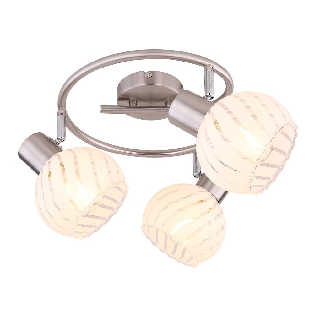 Plafondlamp Willy nikkel 3-lichts Globo 9007371409105