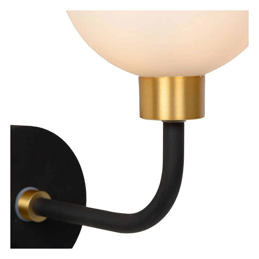 Wandlamp Berend zwart met wit Lucide 5411212302632