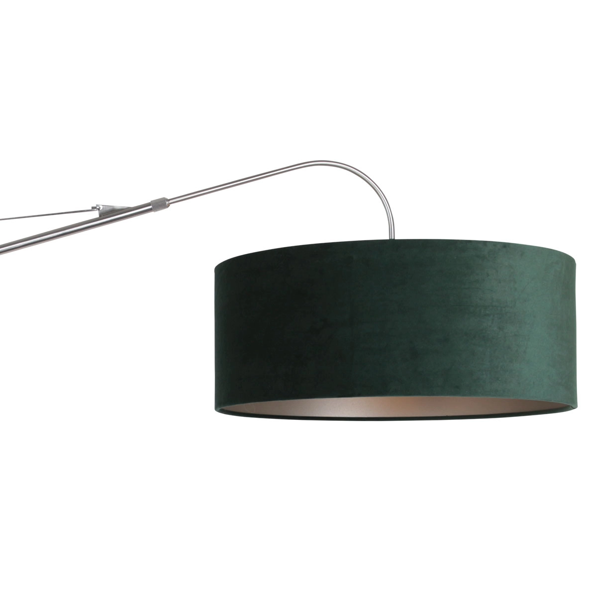Wandlamp Elegant Classy 50cm RVS met groen velourse kap