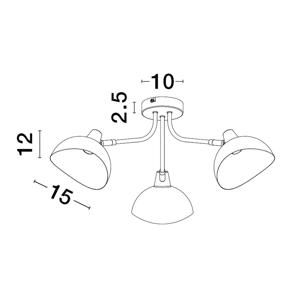 Plafondlamp Geti M zwart met gouden binnenkant Lyora 5212017436399