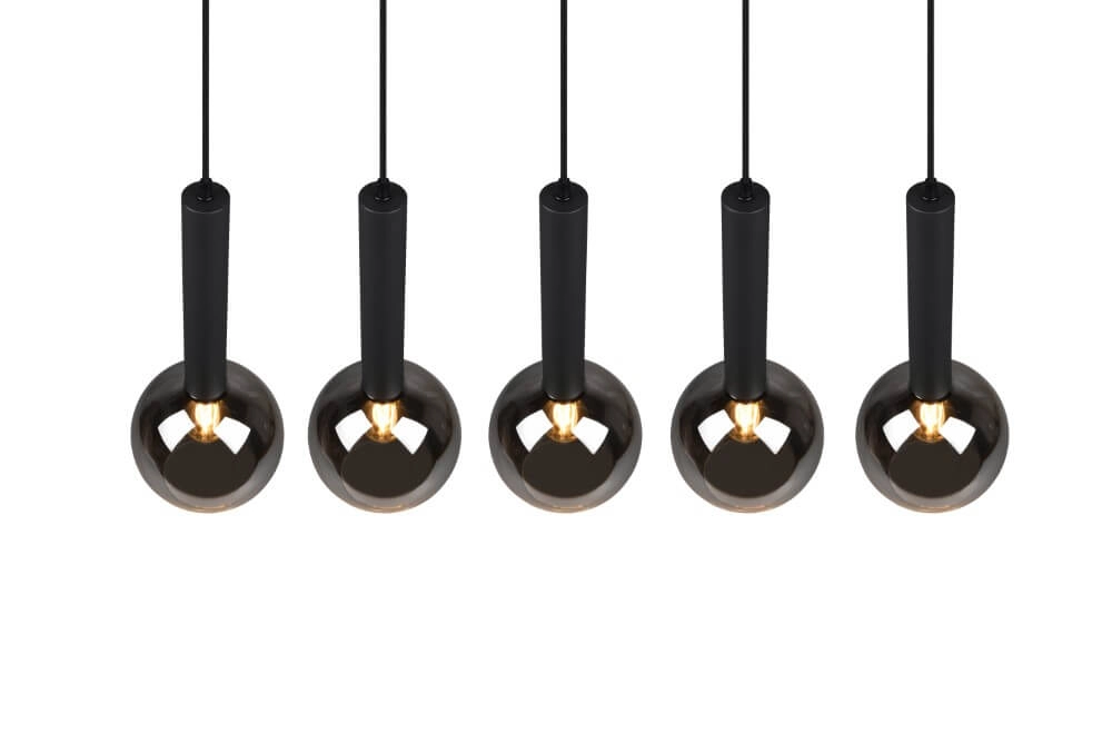5-lichts hanglamp Clayton zwart Trio 4017807522471