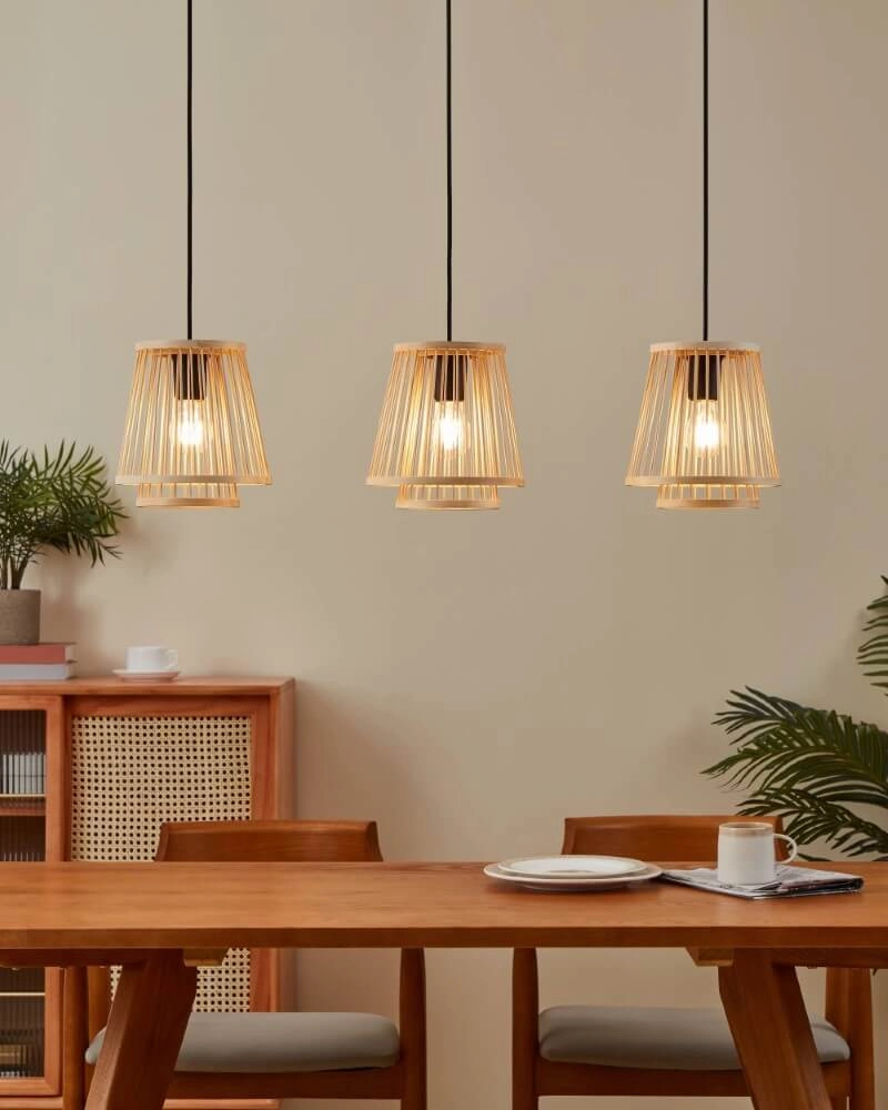 Houten hanglamp Hykeham 3-lichts Eglo 9002759438531