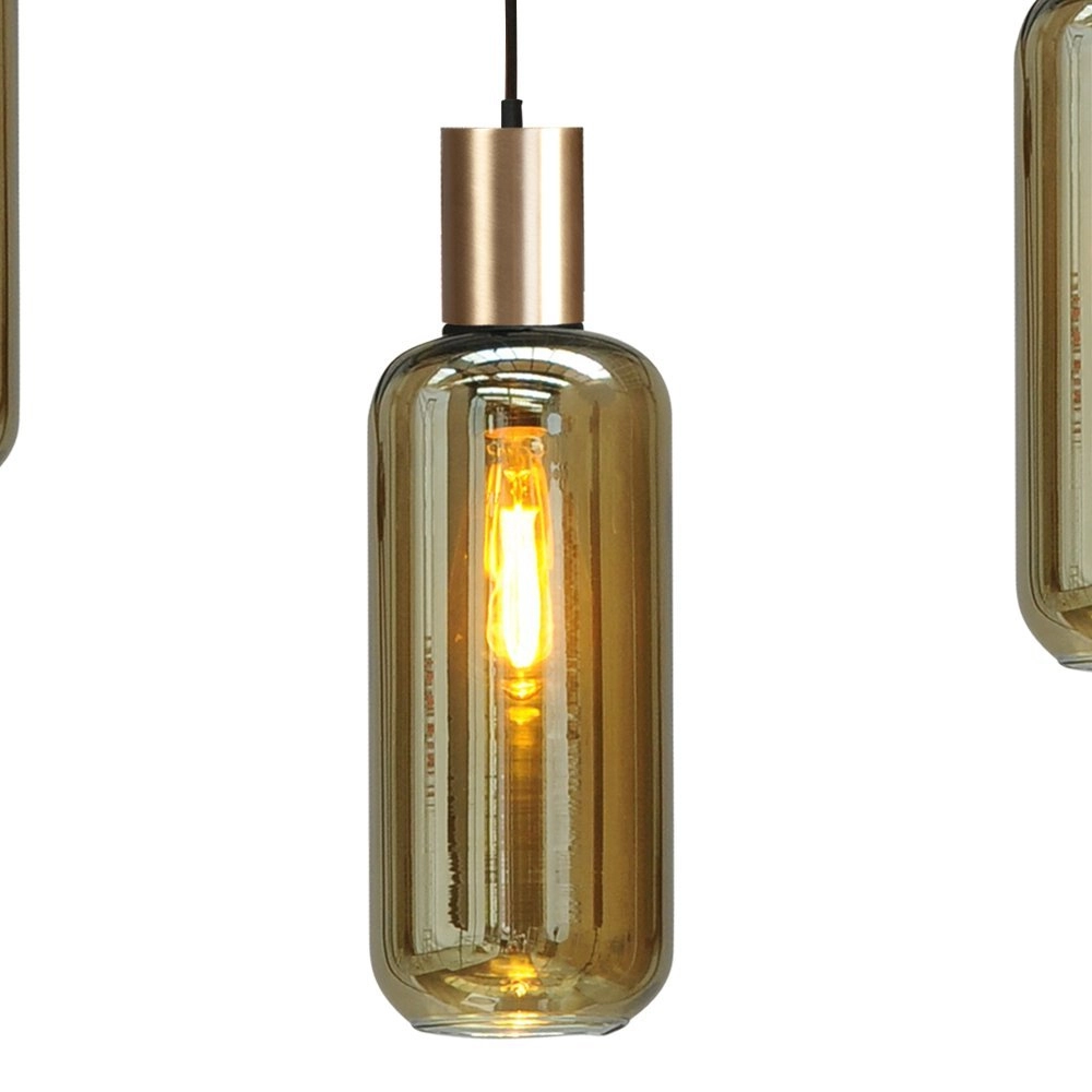 Hanglamp zwart met goud Bounty 5-lichts cilindrisch glas Masterlight 8718121248462