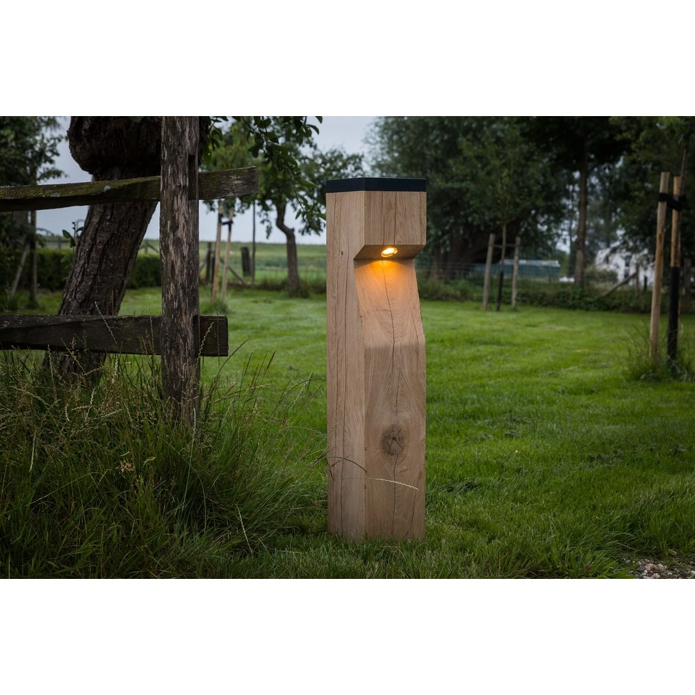 Houten solar padverlichting Eye Solar Eiken - 17,5x17,5x90 - 2200K Timberlab 8716803513877