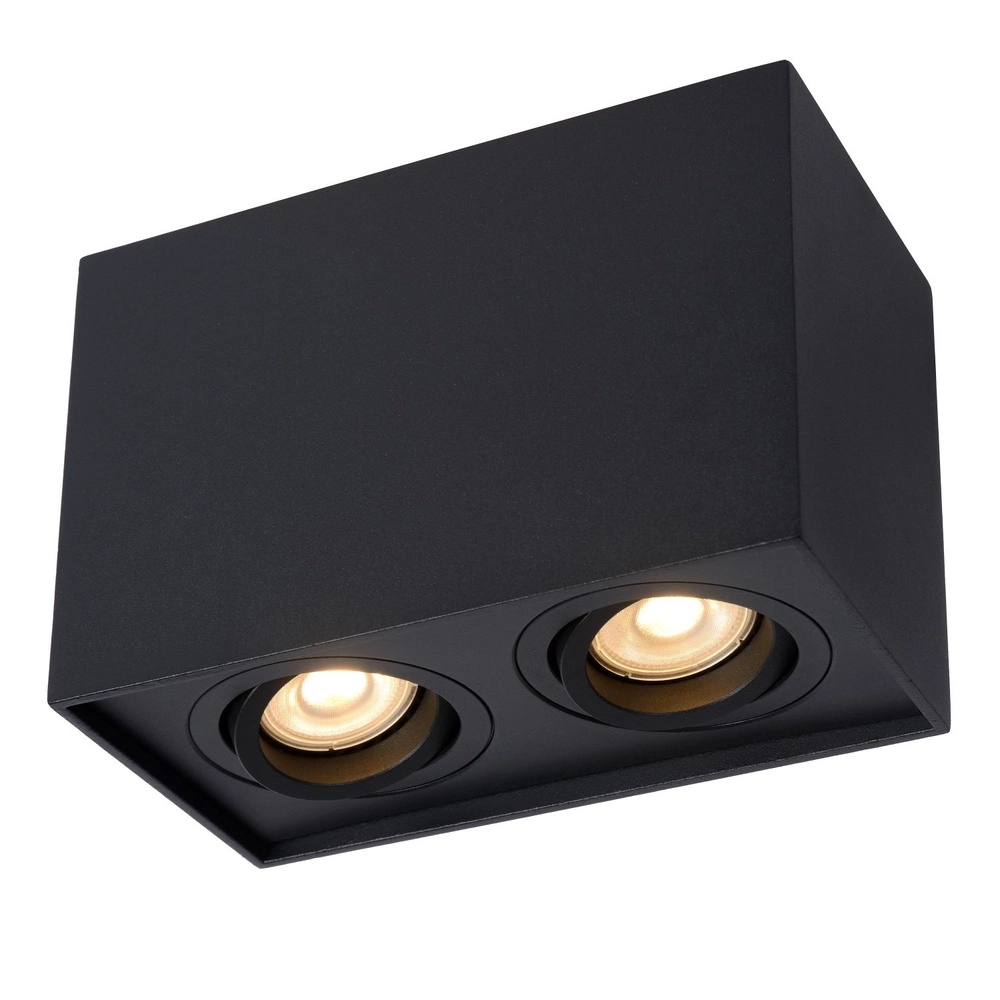Opbouw plafondspot Tube rechthoek zwart Lucide 5411212221292