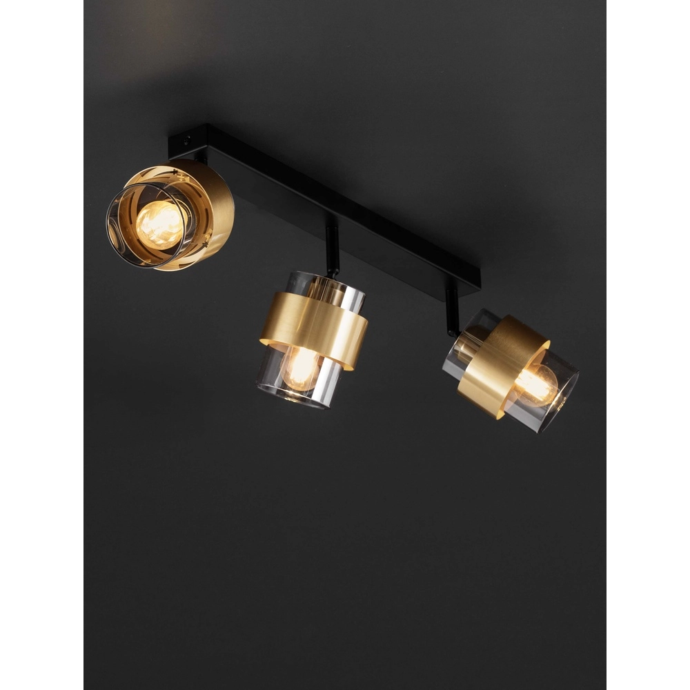 Plafondlamp Sianna 3-lichts zwart met goud Lyora 5212017452610