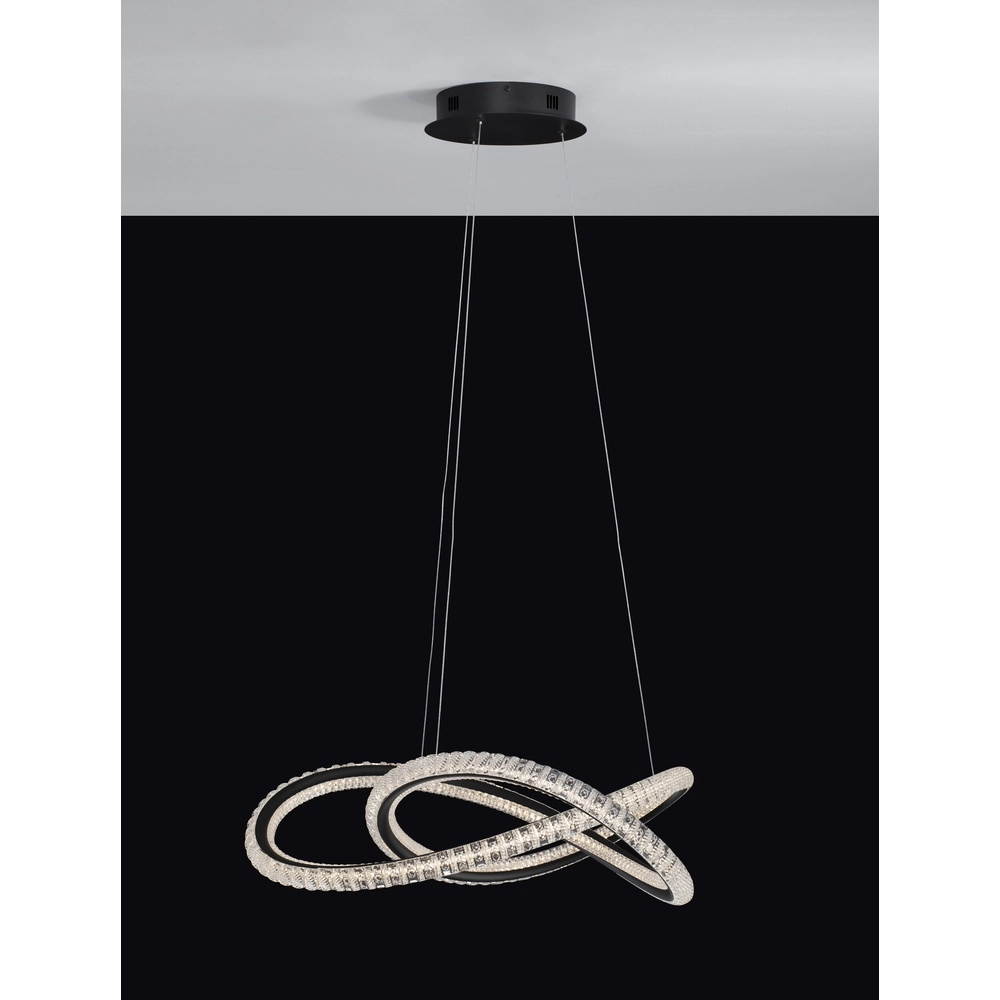 Design hanglamp Ginevra zwart Ø 58cm Lyora 5212017433473