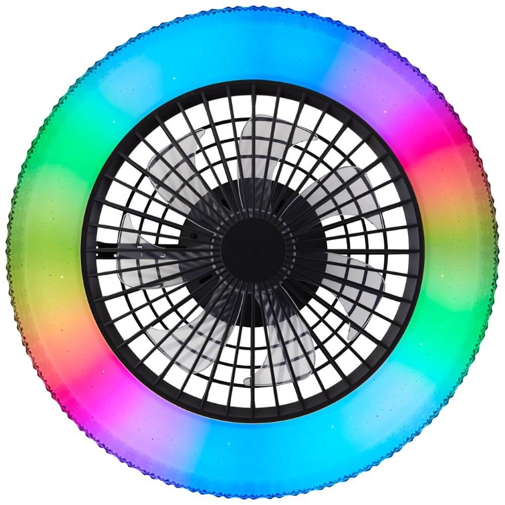 Zwarte ventilator Badria met RGB functie Brilliant 4004353435850