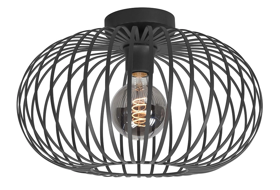 Plafondlamp Bolato zwart Ø 50cm