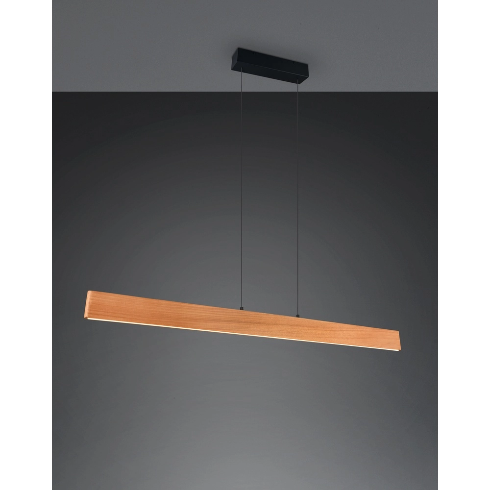 Strakke hanglamp Edgewood 150cm hout Trio 4017807662252