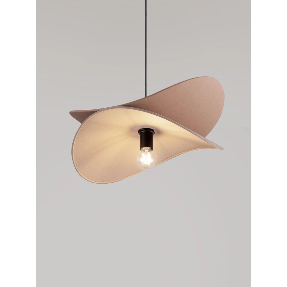 Moderne hanglamp Luve zwart met mokka bruin Lyora 5212017493712