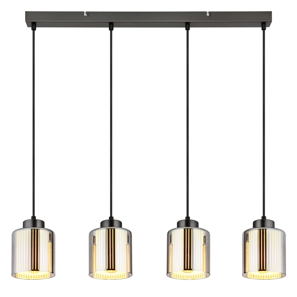Design hanglamp Felicia gunmetal 4-lichts Globo 9007371525966