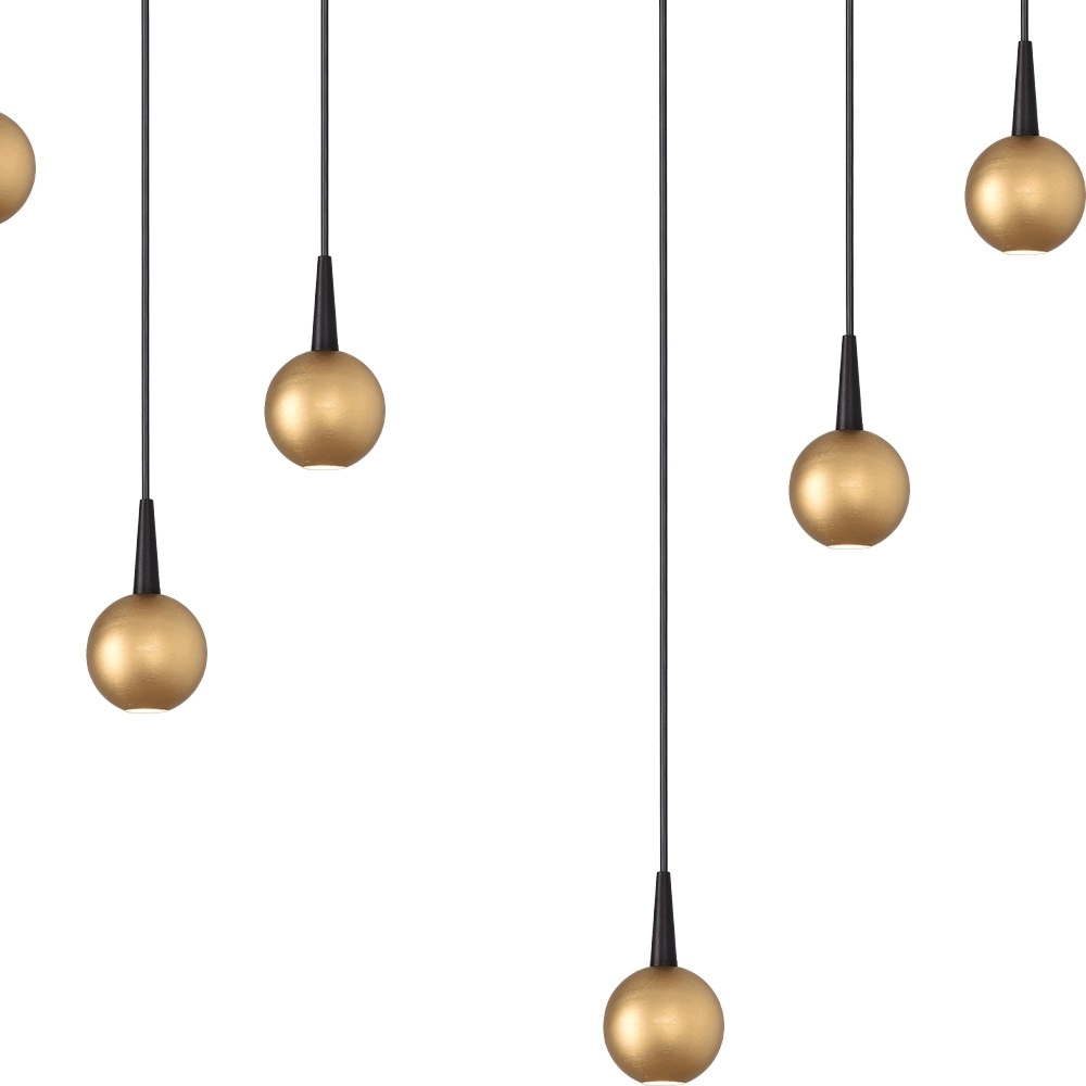9-lichts hanglamp Talana zwart met goud Ø 50cm DTW Masterlight 8718121352312
