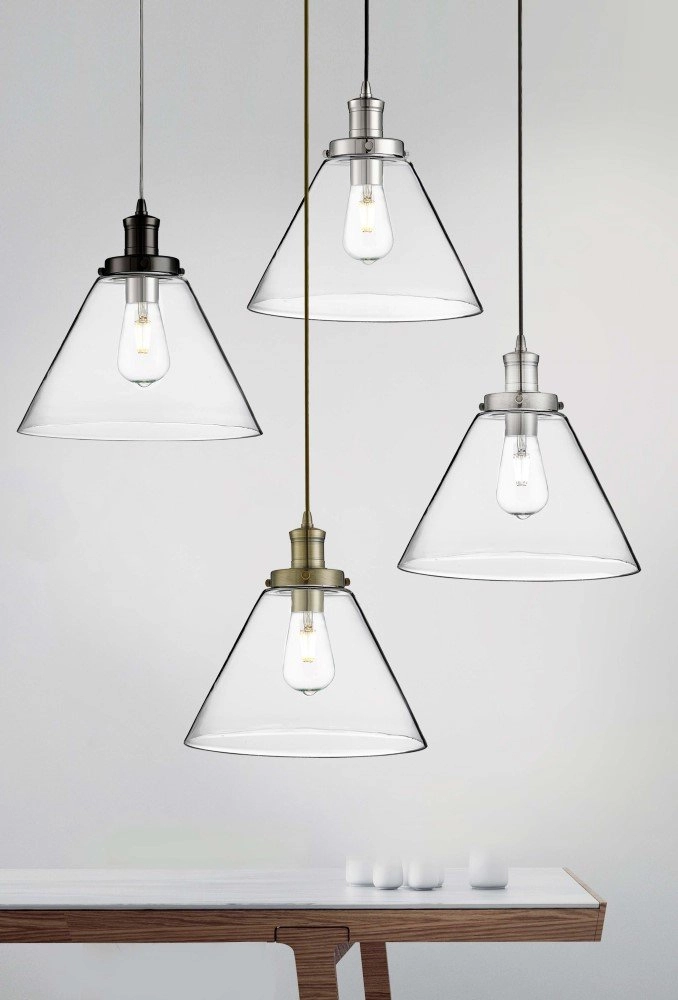 Hanglamp Pyramid Ø 29cm grijs Searchlight 5053423057729