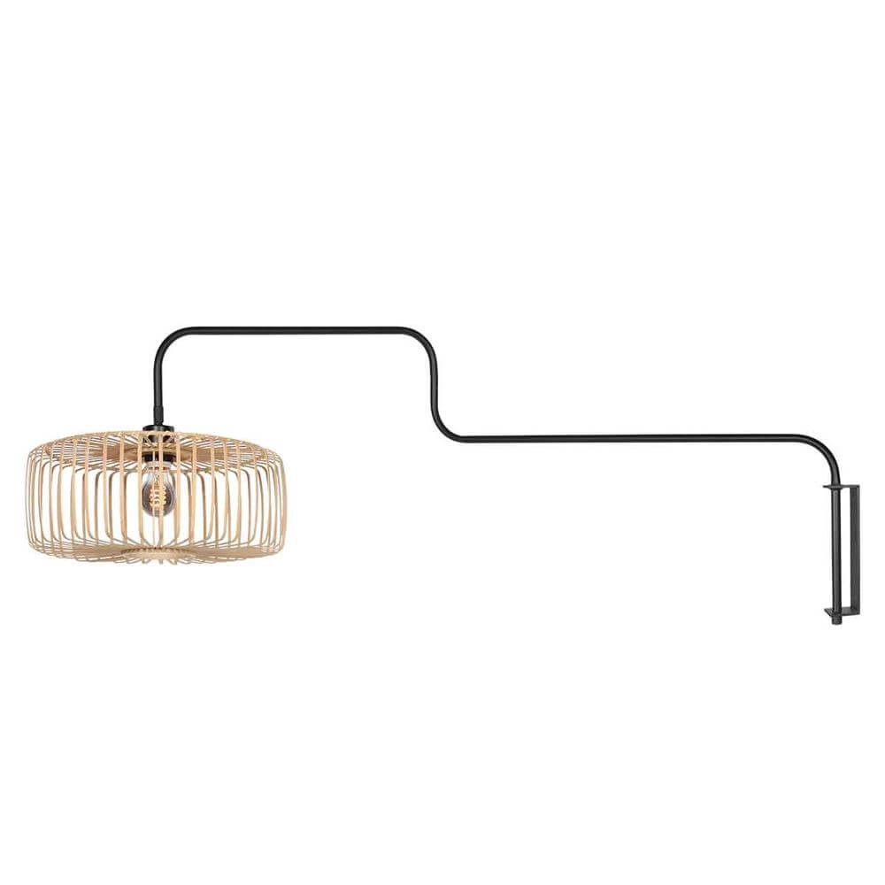 Wandlamp Bloeba zwart met bamboe Steinhauer 8712746176926