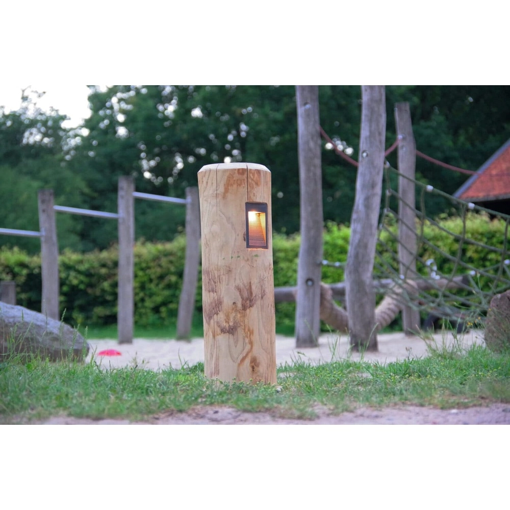 Houten padverlichting Piatto Kastanje - 65cm - 2700K