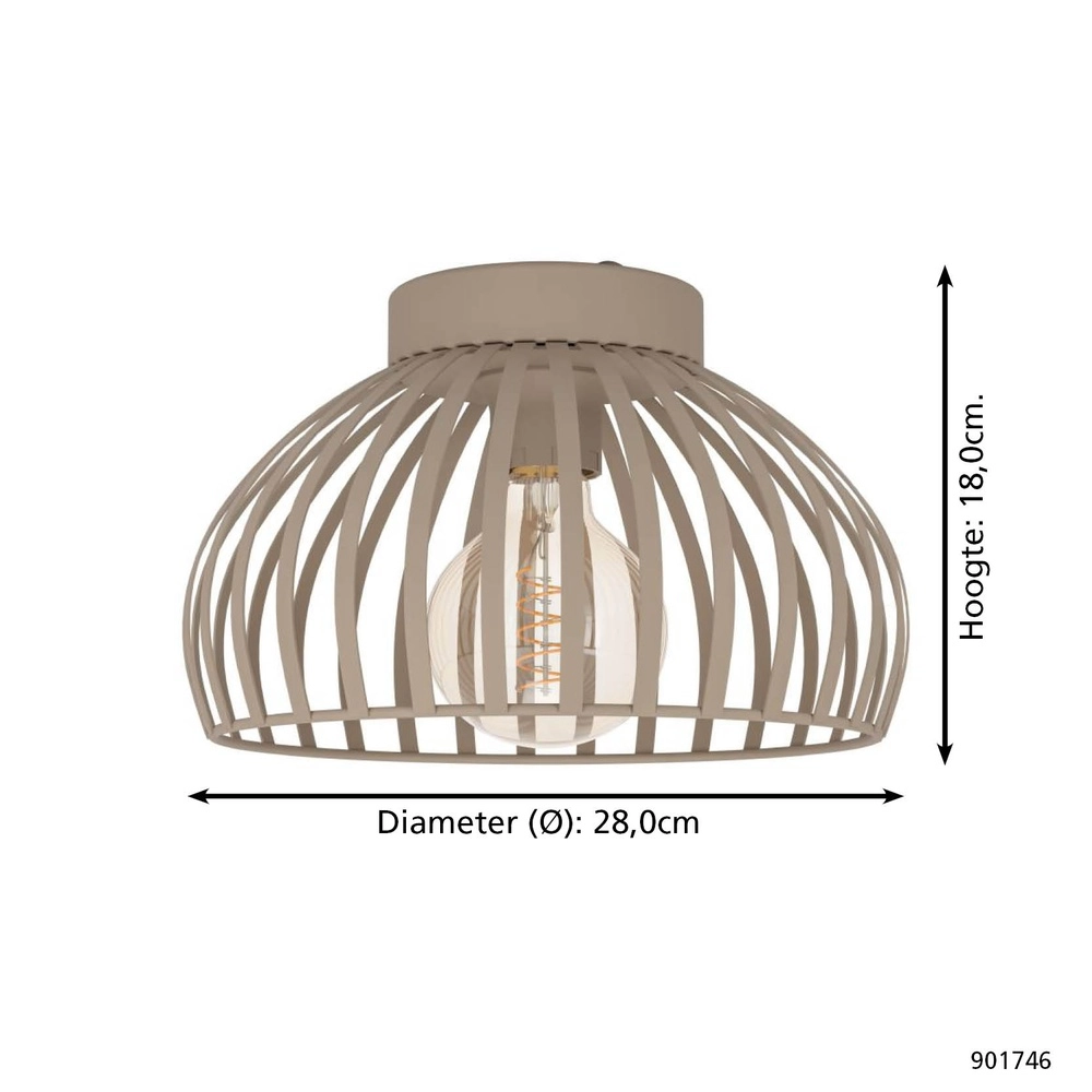 Zand plafondlamp Mogano 3 Ø 28cm Eglo 9008606328734