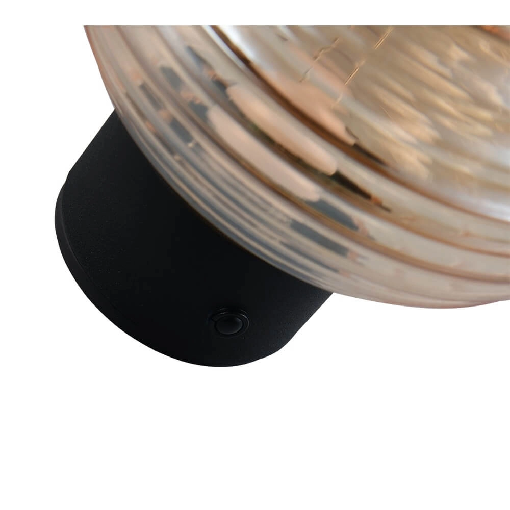 Wandlamp Earl amber glas oplaadbaar Trio 4017807643435