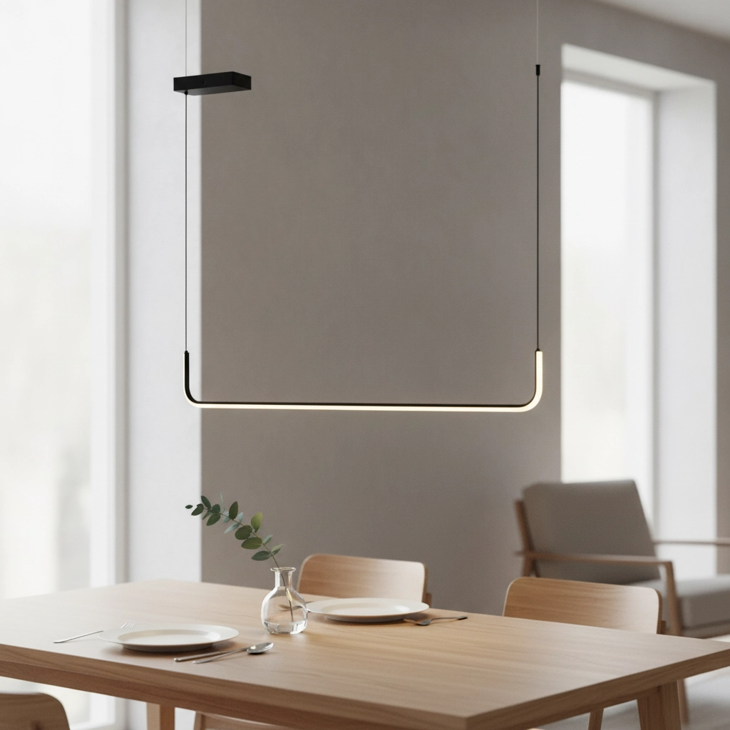 Strakke hanglamp Strita zwart enkel