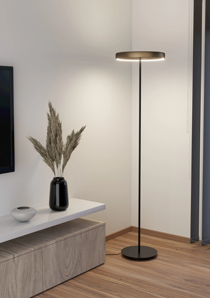 Vloerlamp Trabuco zwart met bruin Ø 42cm Stars of Light 9008606359967