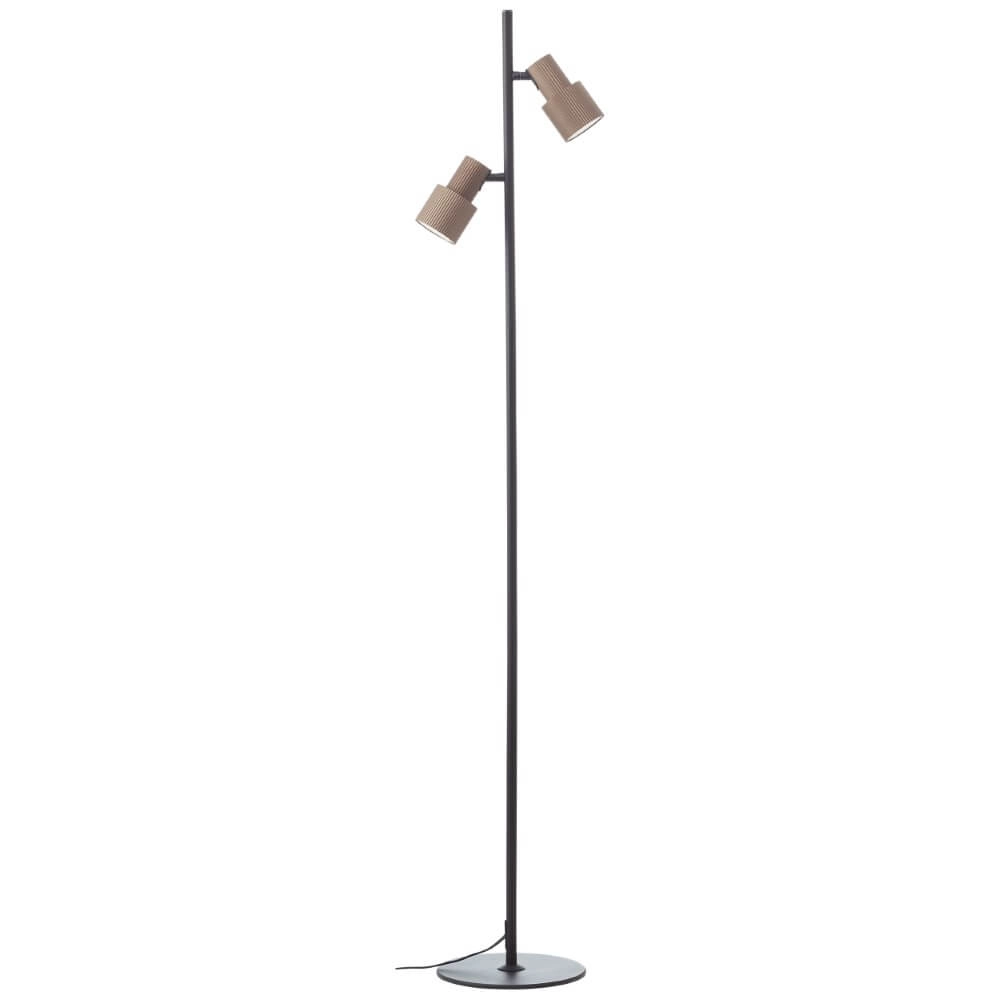 Design vloerlamp Cadiz zwart met brons Brilliant 4004353446924
