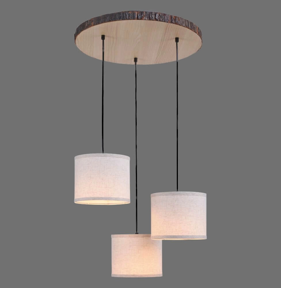 Landelijke plafondlamp Bark hout Just Light 4043689975937