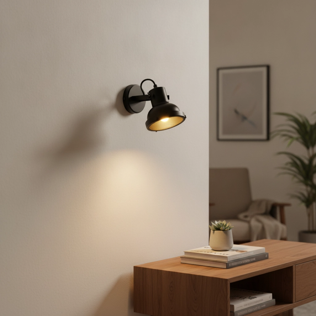 Wandlamp Ruvi zwart enkel