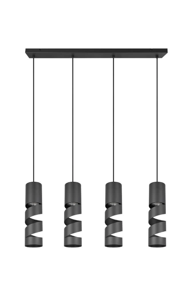 4-lichts koker hanglamp Stream zwart Trio 4017807613995