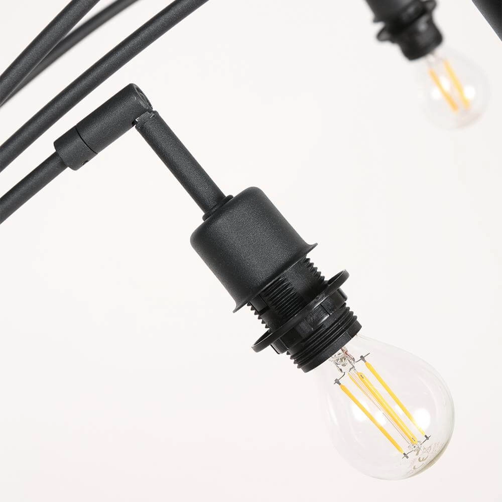 Vloerlamp Bambus zwart met bamboe 5-lichts Steinhauer 8712746171464