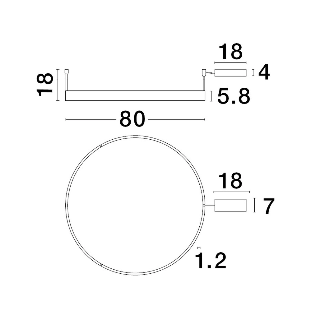 Ceiling lamp Motif black Ø 80cm Lyora 5212017442994