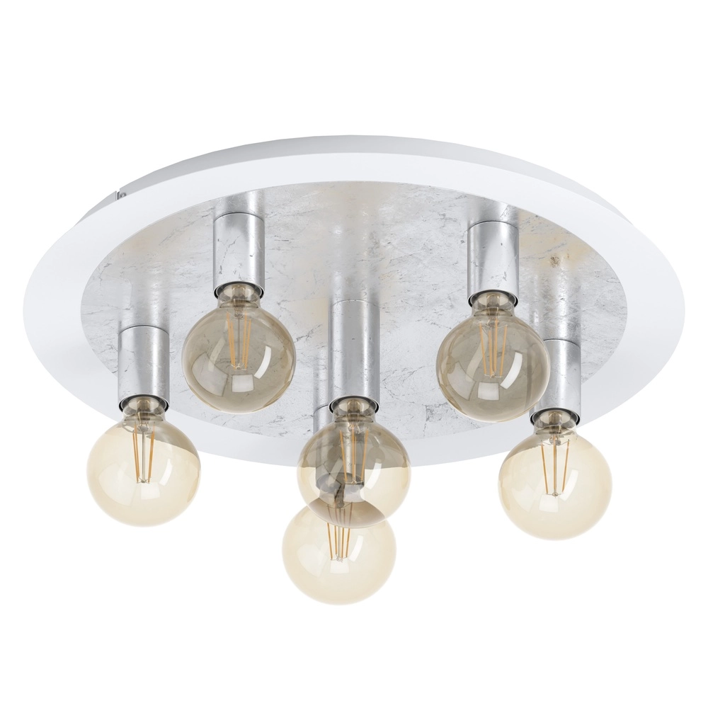 Unieke plafondlamp Passano wit en zilver 6-lichts Eglo 9002759974961