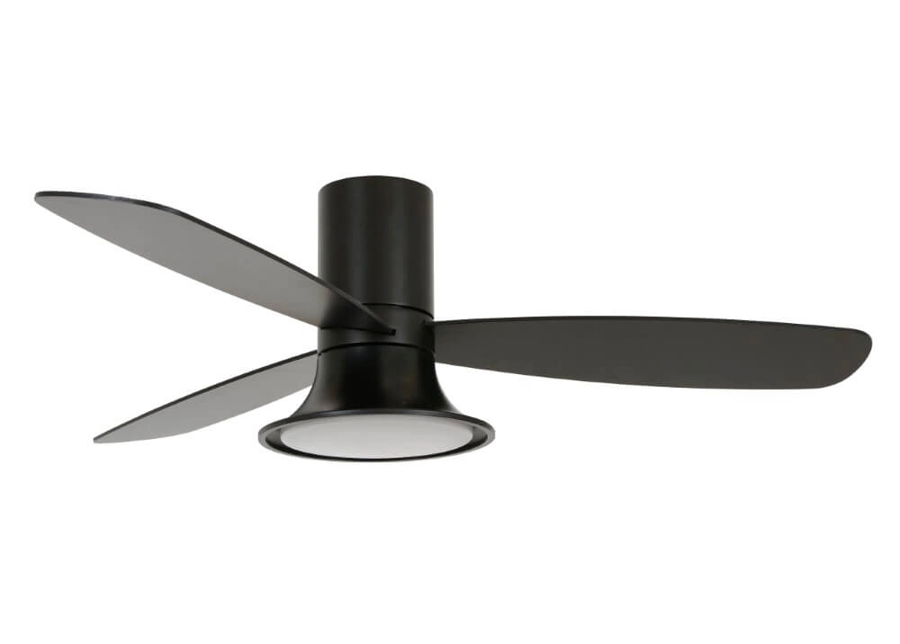 Zwarte ventilator met lamp Flusso Ø 132cm Beacon 9333509151784