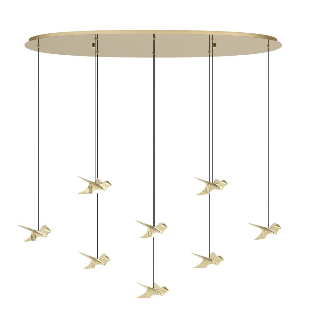 8-lichts hanglamp Paratebueno 2 messing 8-lichts hanglamp Paratebueno 2 messing