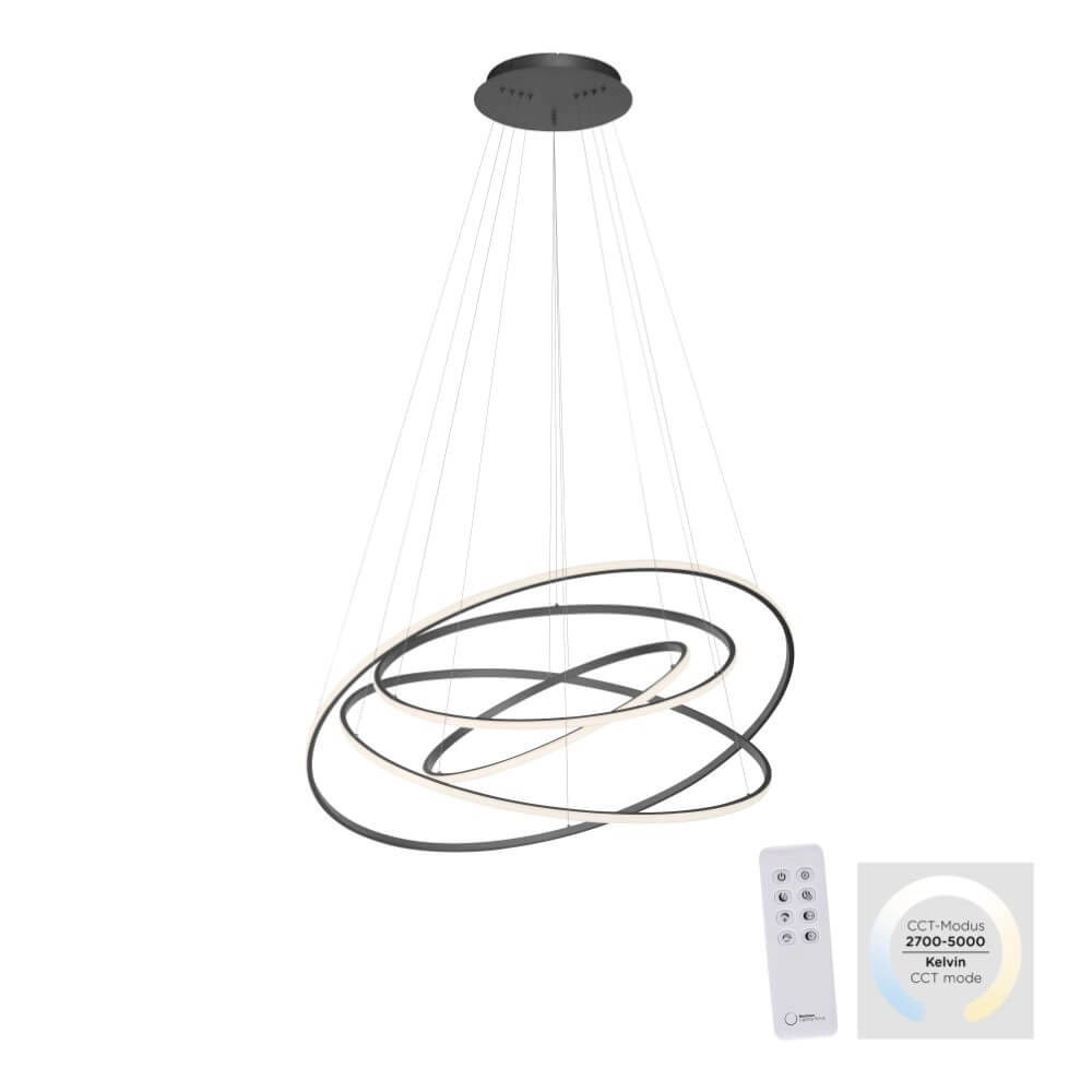 Moderne hanglamp Tessara antraciet Paul Neuhaus 4012248372654