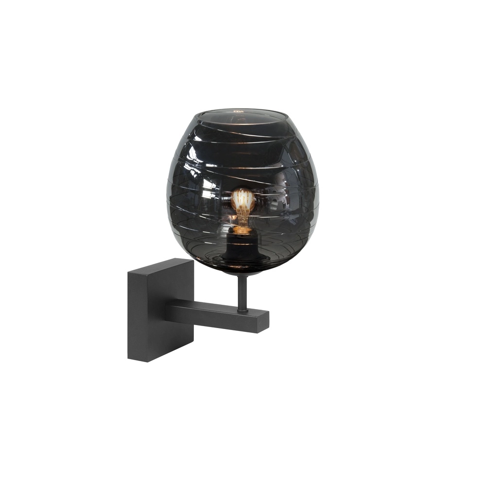 Wandlamp Fantasy zwart met glas