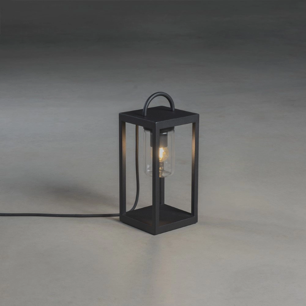 Terraslamp Bologna 33cm zwart met helder glas