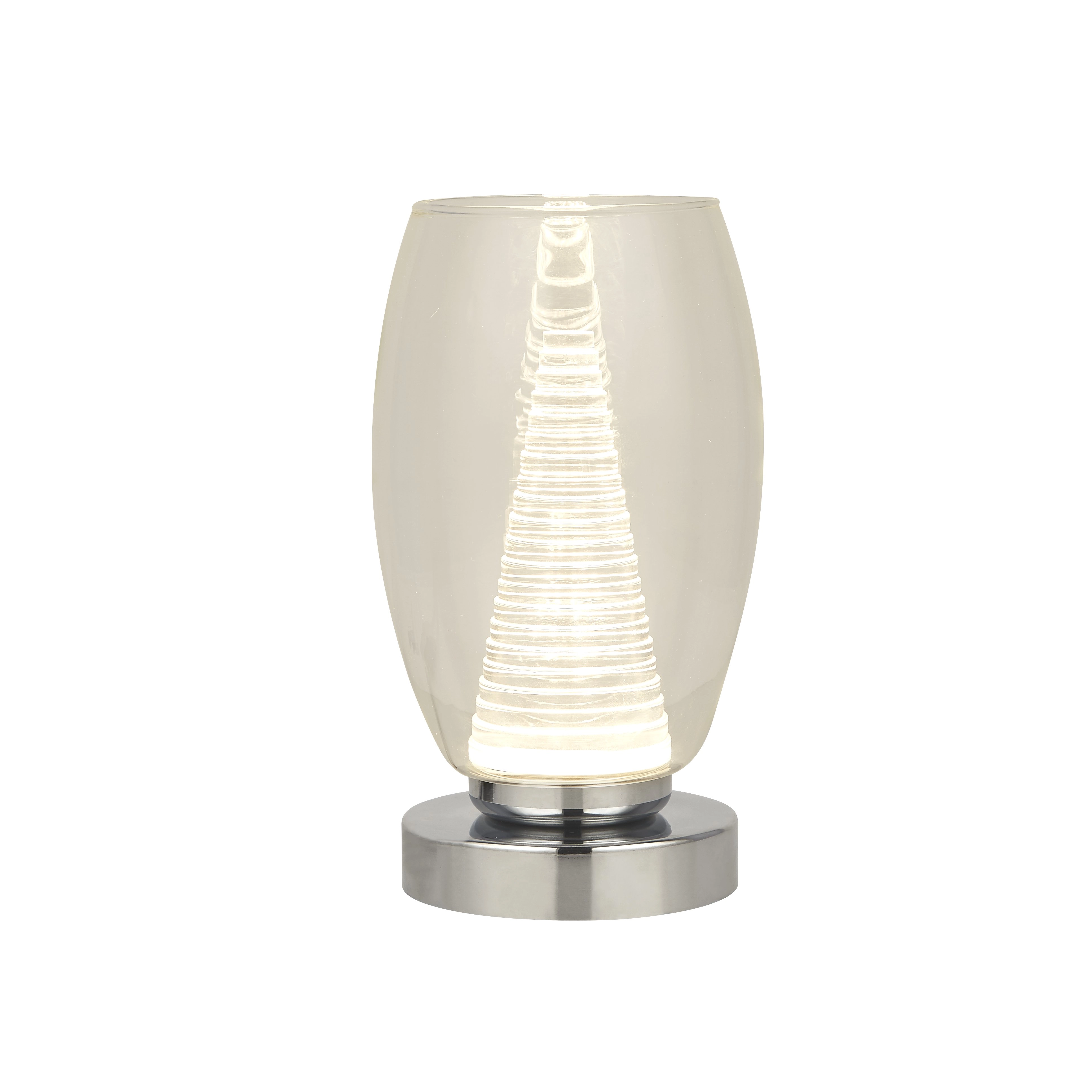 Modern tafellampje Cyclone chroom met helder glas Searchlight 5053423176017