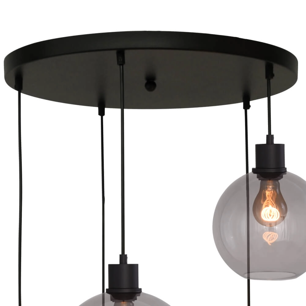 Vide hanglamp Lazise 5-lichts zwart Masterlight 8718121303567
