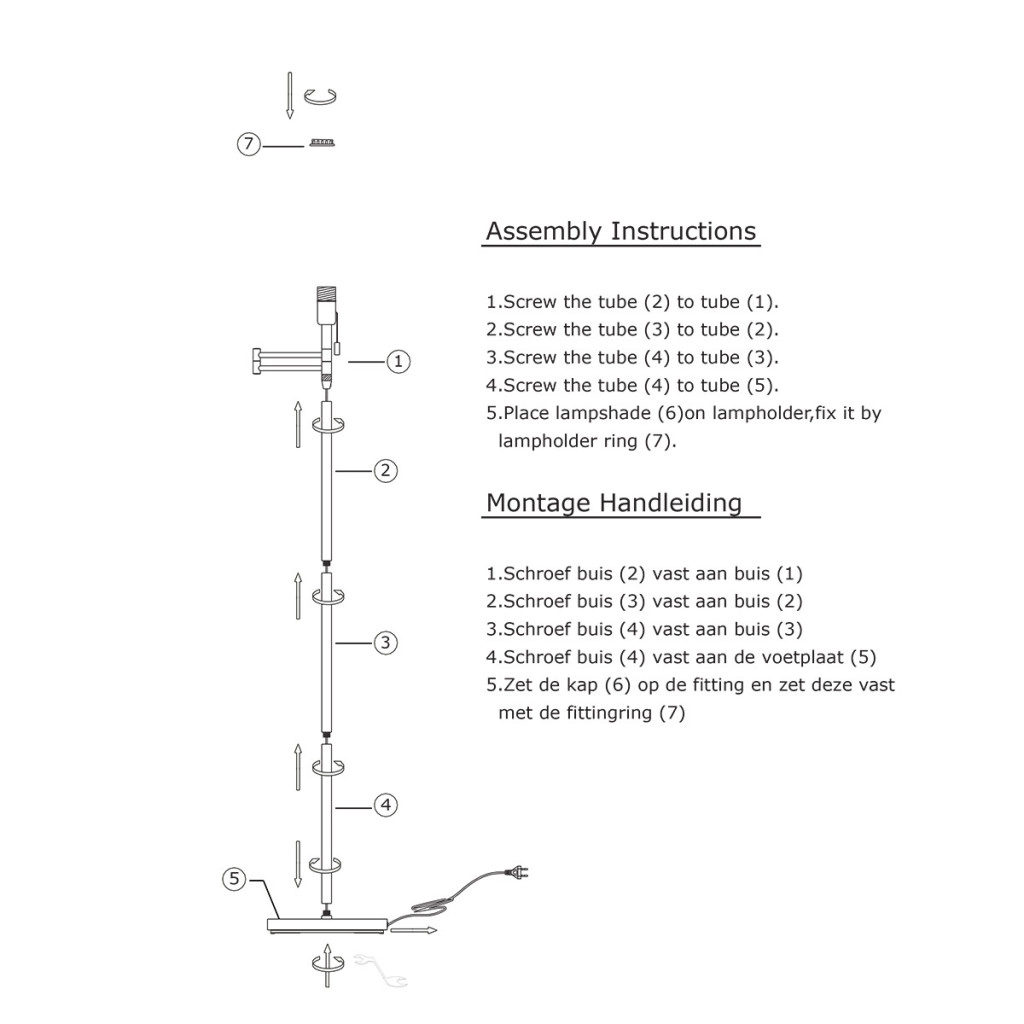 Vloerlamp Bella metaal grijs Steinhauer 8712746165159
