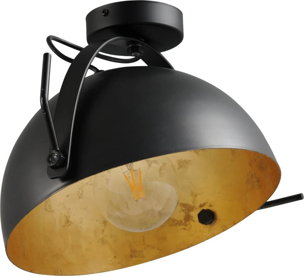 Landelijke plafondlamp Larino 40 zwart met goud Landelijke plafondlamp Larino 40 zwart met goud