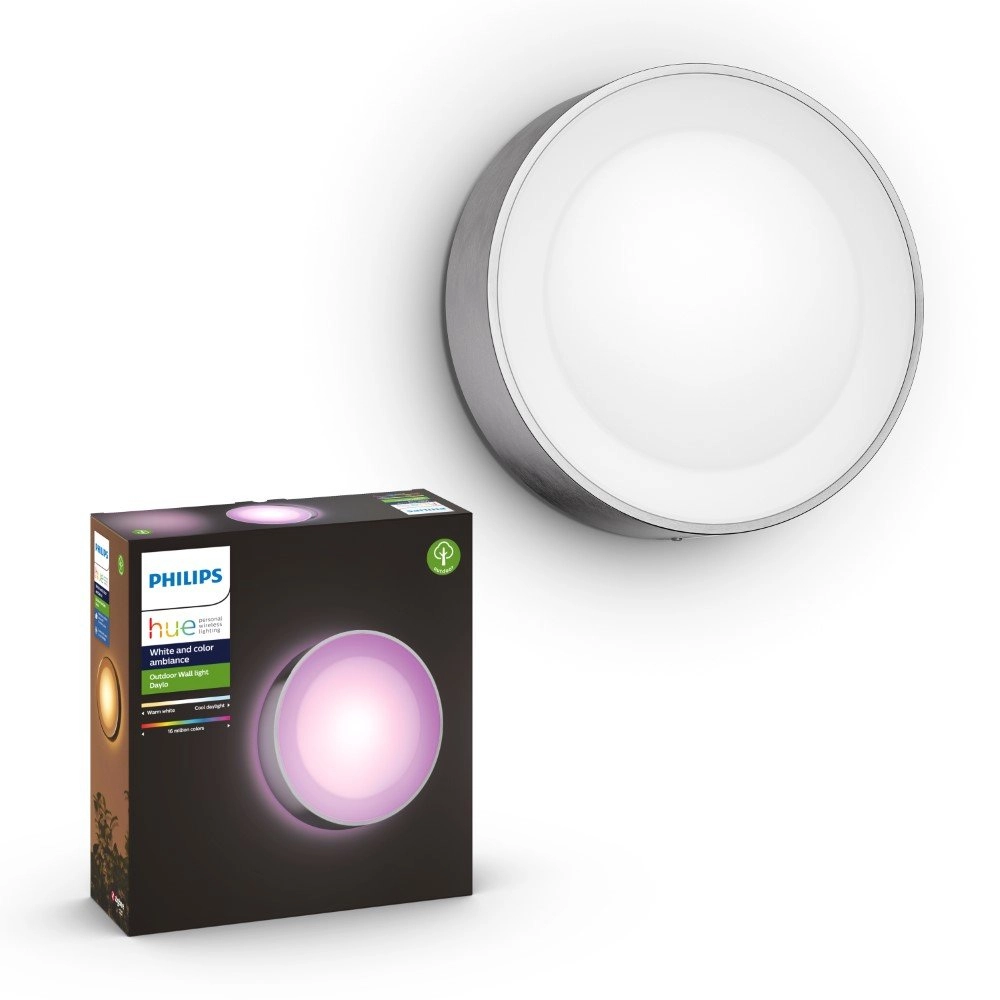 Ronde buitenlamp Hue Daylo zilvergrijs Philips 8718696174418
