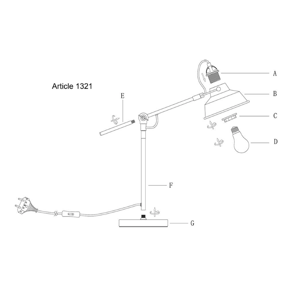 Landelijke leeslamp Mexlite voor op tafel Steinhauer 8712746114737