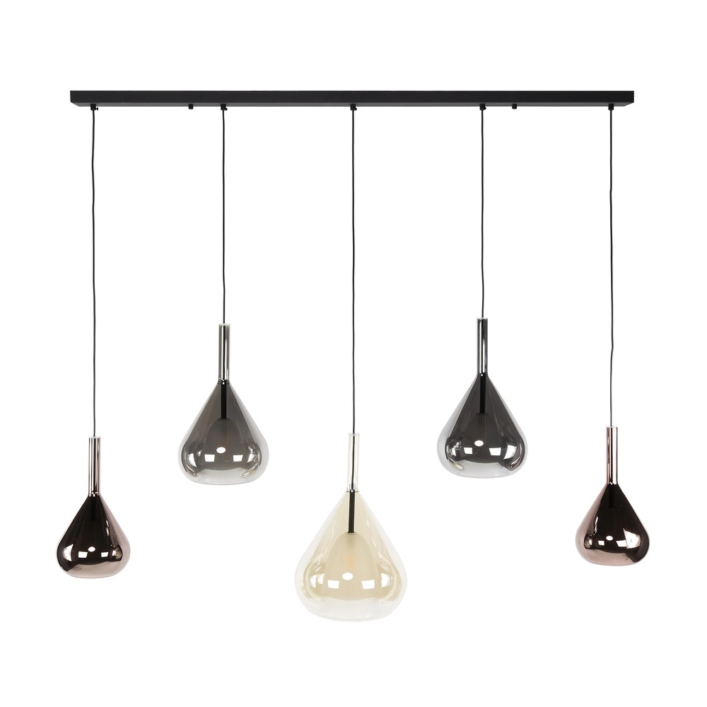 Eettafel hanglamp Wings 5-lichts - Ø 24cm glas Lyora 8716803511972
